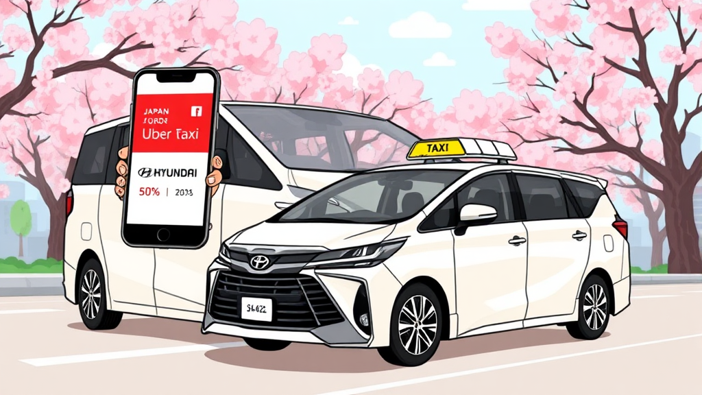 일본 우버 택시 스마트 팁 (cartoon 스타일)