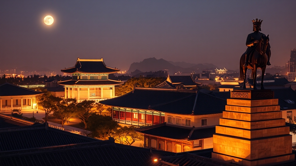 박물관 주변 풍경 (realistic 스타일)