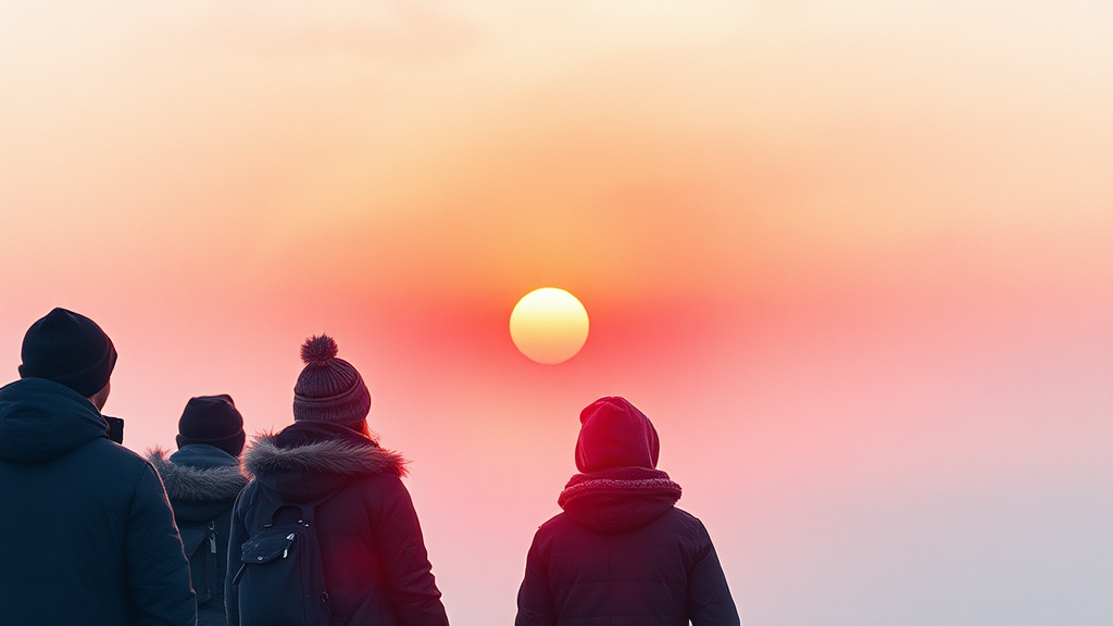 해돋이 관람 시 안전 수칙 (watercolor 스타일)