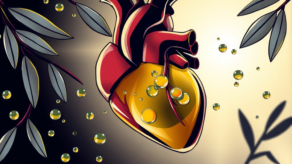 심혈관 건강, 올리브오일로 튼튼하게 (illustration 스타일)