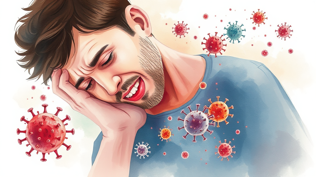 A형 독감의 주요 증상과 타임라인 (watercolor 스타일)