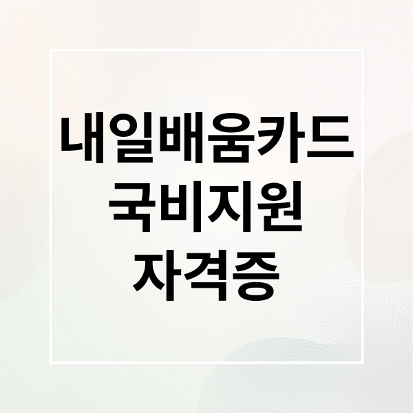 내일배움카드
국비지원
자격증 (내일배움카드)