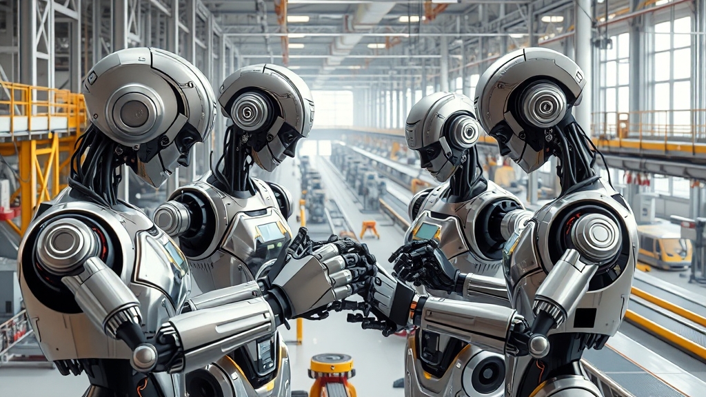 스마트팩토리 관련 기업 및 기술 동향 (realistic 스타일)