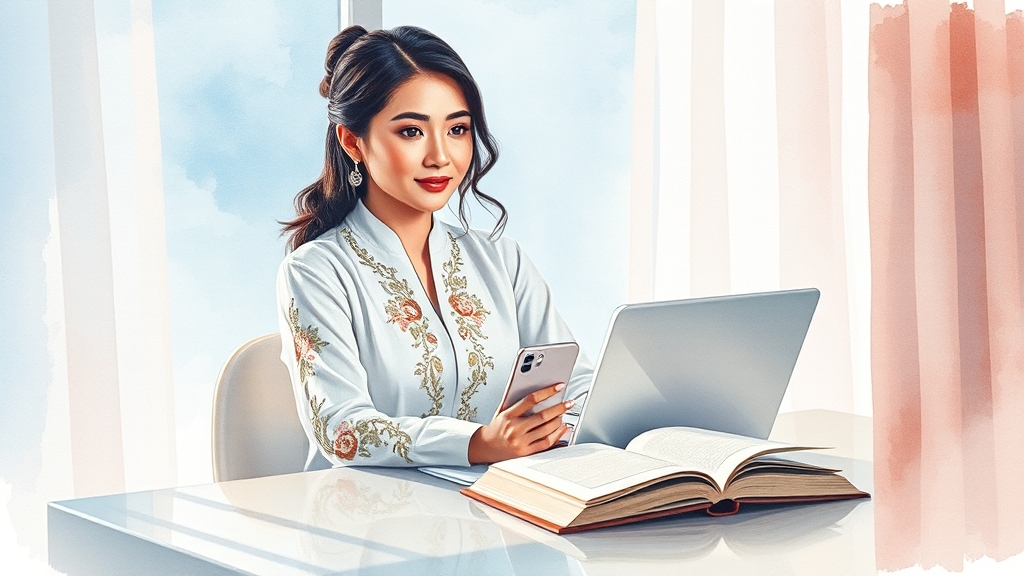 여성 디지털 일자리 관련 직무 (watercolor 스타일)