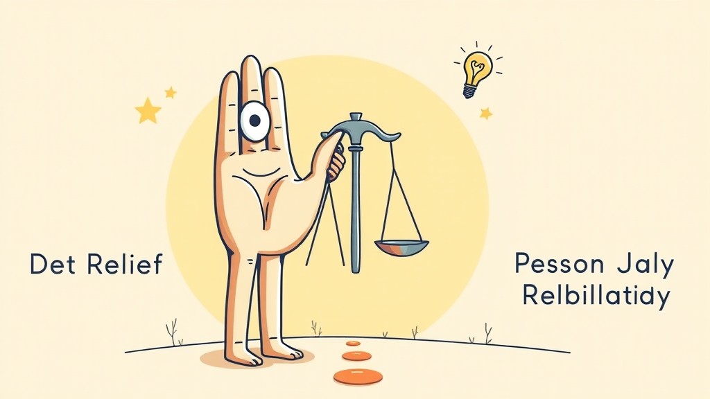 새출발기금 vs 개인회생, 장단점 비교 (illustration 스타일)