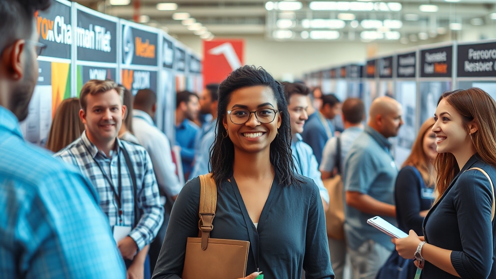 취업박람회, 무엇일까요? (realistic 스타일)