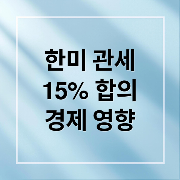 한미 관세
15% 합의
경제 영향 (한미관세협정 15% 합의)