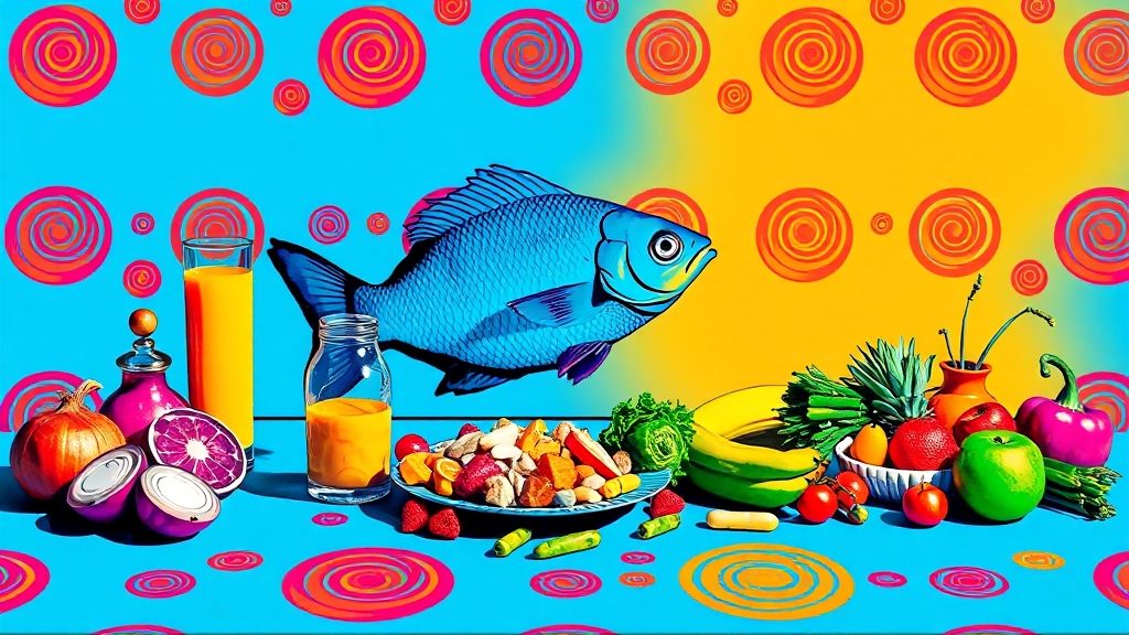 함께 먹으면 좋은 음식 (popart 스타일)