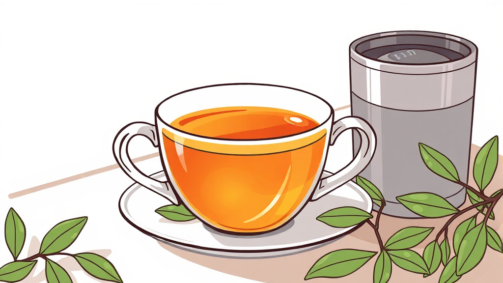 커피 대신 차(茶) (illustration 스타일)