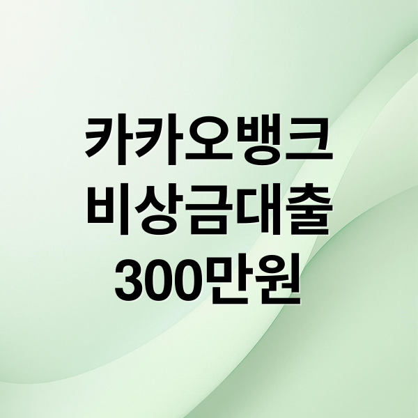 카카오뱅크
비상금대출
300만원 (카카오뱅크 비상금대출)