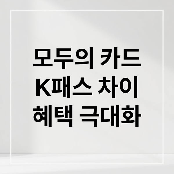 모두의 카드
K패스 차이
혜택 극대화 (모두의 카드 대중교통비 환급)