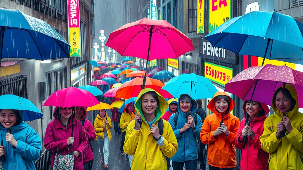 2025년 장마, 안전하게! (popart 스타일)