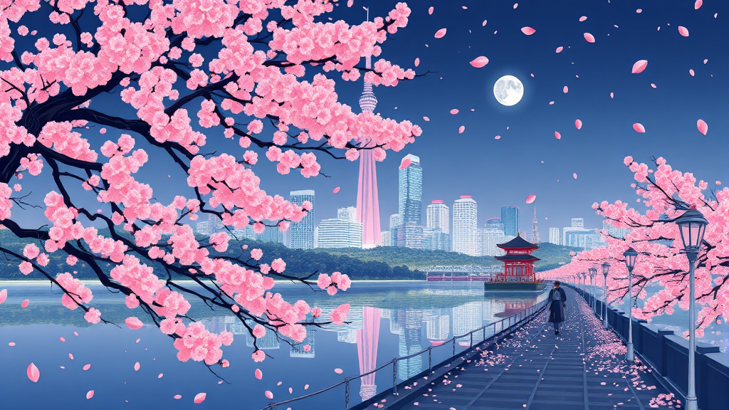 국내 벚꽃 명소: 놓치면 후회할 베스트 5 (illustration 스타일)