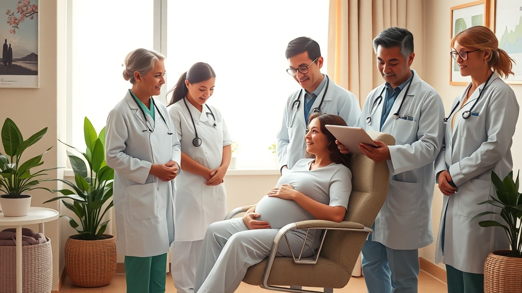 산전검사 결과 확인 및 추가 검진 (realistic 스타일)