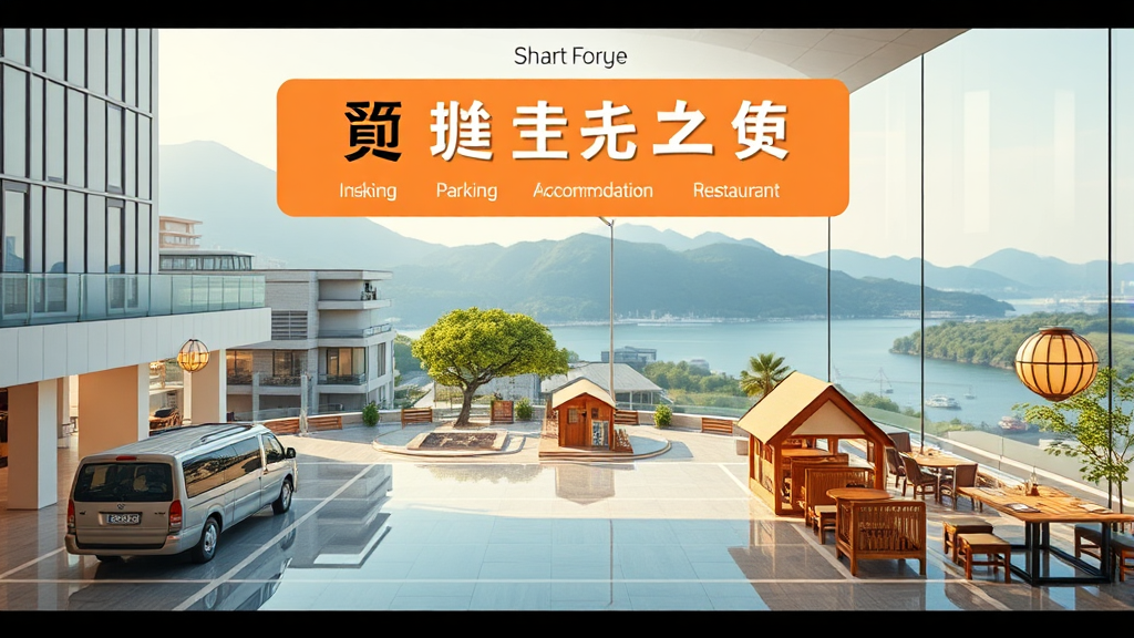 방문 정보: 교통, 주차, 숙소 및 식사 가이드 (realistic 스타일)