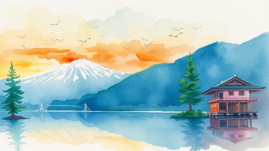 삿포로 계절별 추천 일정 (watercolor 스타일)