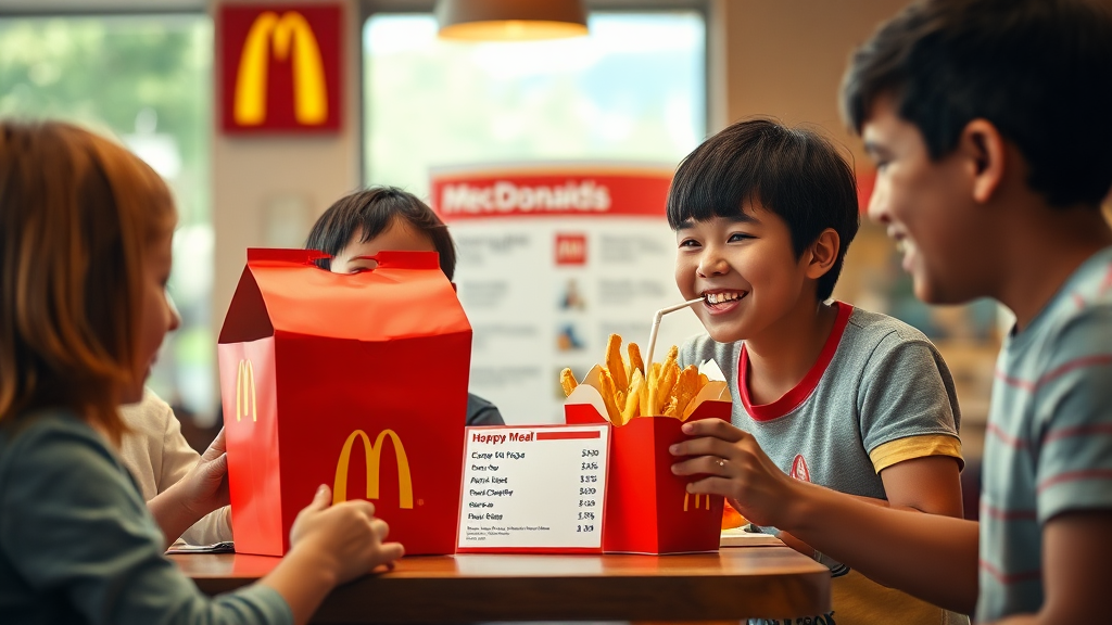 해피밀 메뉴 구성 및 가격 정보 완벽 분석 (realistic 스타일)