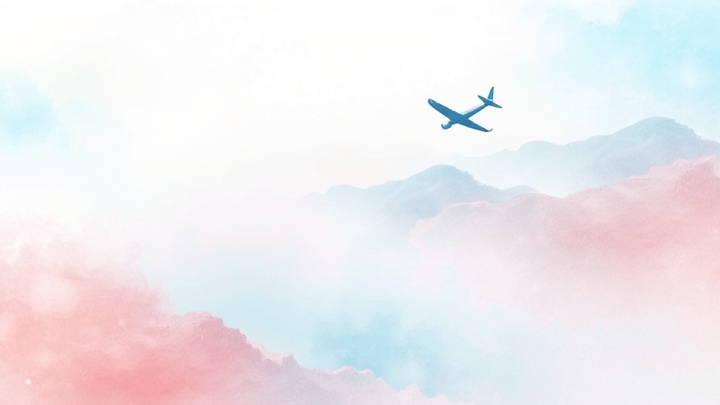 항공권 가격 비교 및 최저가 검색 (watercolor 스타일)