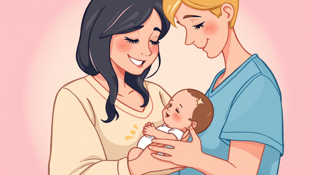 모유수유, 조리원의 도움을 받아요! (cartoon 스타일)