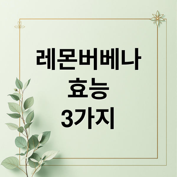 레몬버베나
효능
3가지 (레몬버베나 효능 부작용)