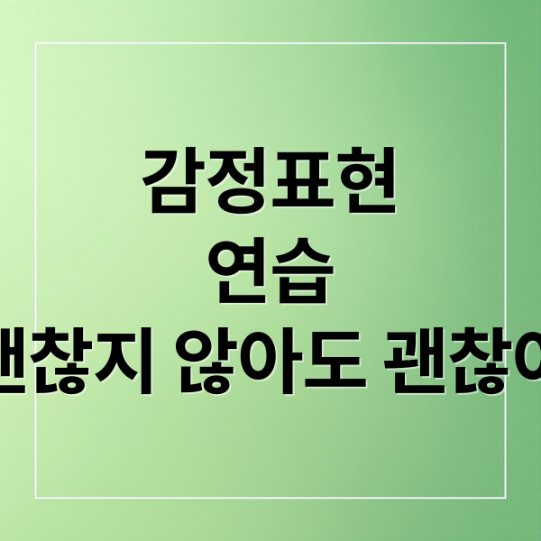 감정표현
연습
괜찮지 않아도 괜찮아 (괜찮아’라고 말하지만 사실 안 괜찮은 당신에게)