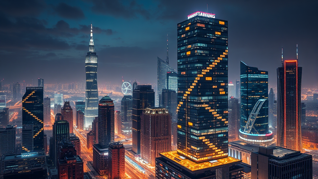 HBM 기술 경쟁 심화 (realistic 스타일)