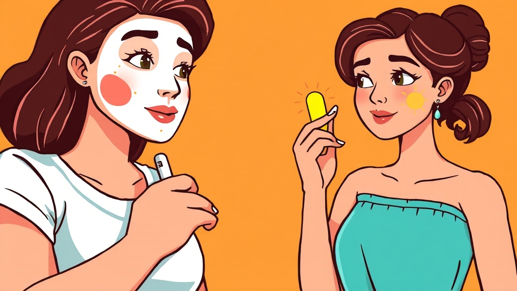 천연 마스크팩 사용 시 주의사항 (cartoon 스타일)