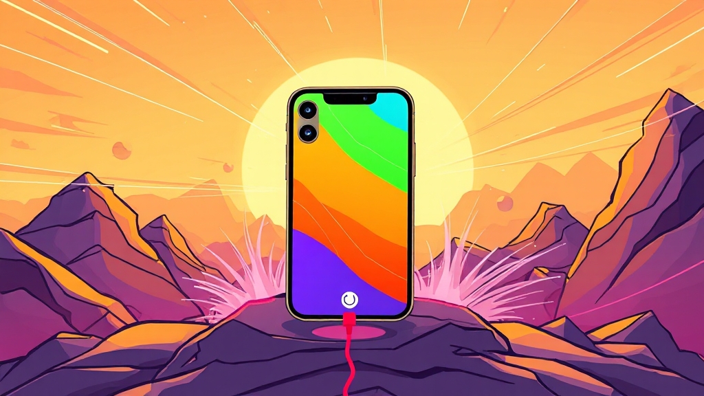 아이폰17 배터리 성능 및 저장 공간 (cartoon 스타일)