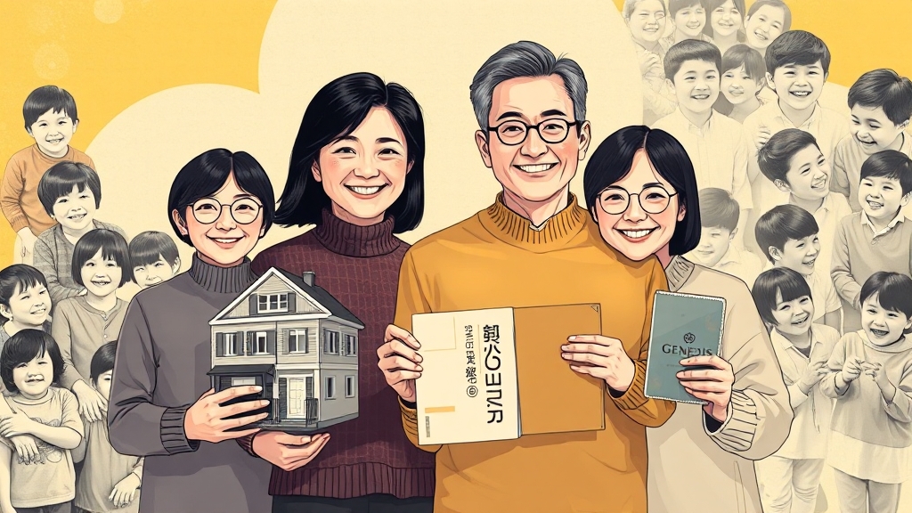 가족 관계와 재산 현황 (illustration 스타일)