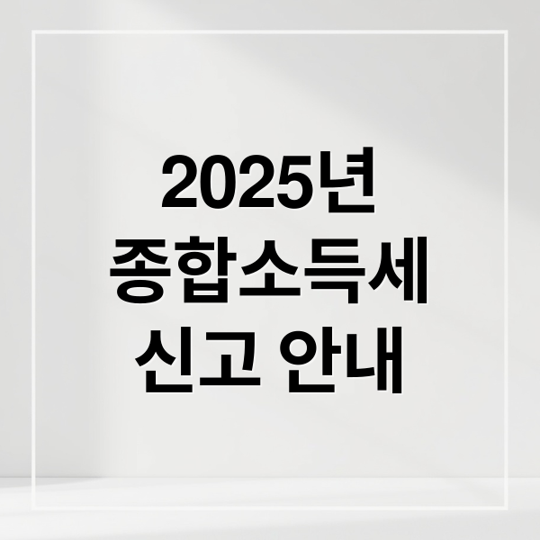 2025년
종합소득세
신고 안내 (종합소득세 신고 환급 기간)