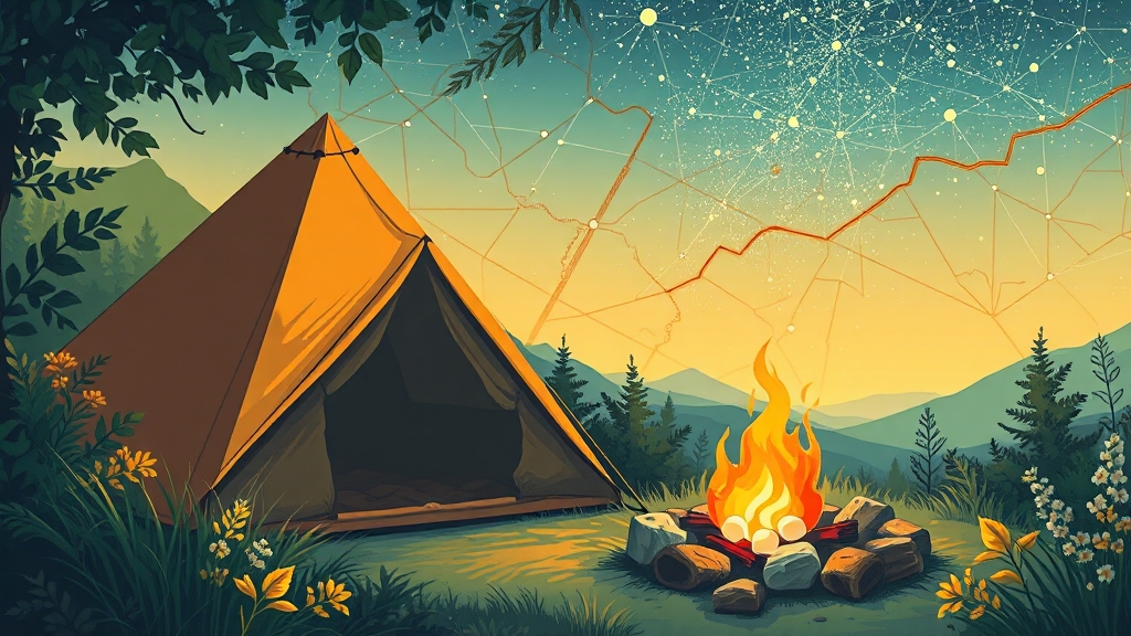 캠핑장 예약 꿀팁 & 주변 관광지 추천! (illustration 스타일)