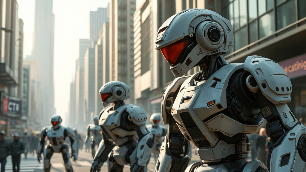 로봇 기술 발전과 미래 (realistic 스타일)