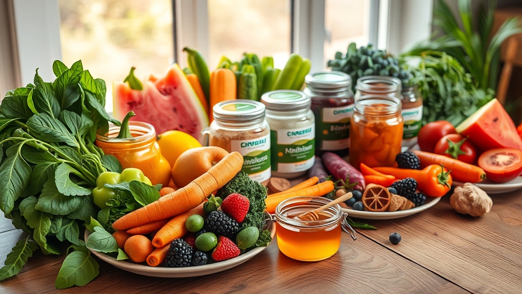 건강 식습관, 면역력 기본 (realistic 스타일)