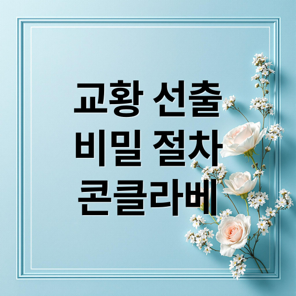 교황 선출
비밀 절차
콘클라베 (교황 선출 콘클라베 절차)