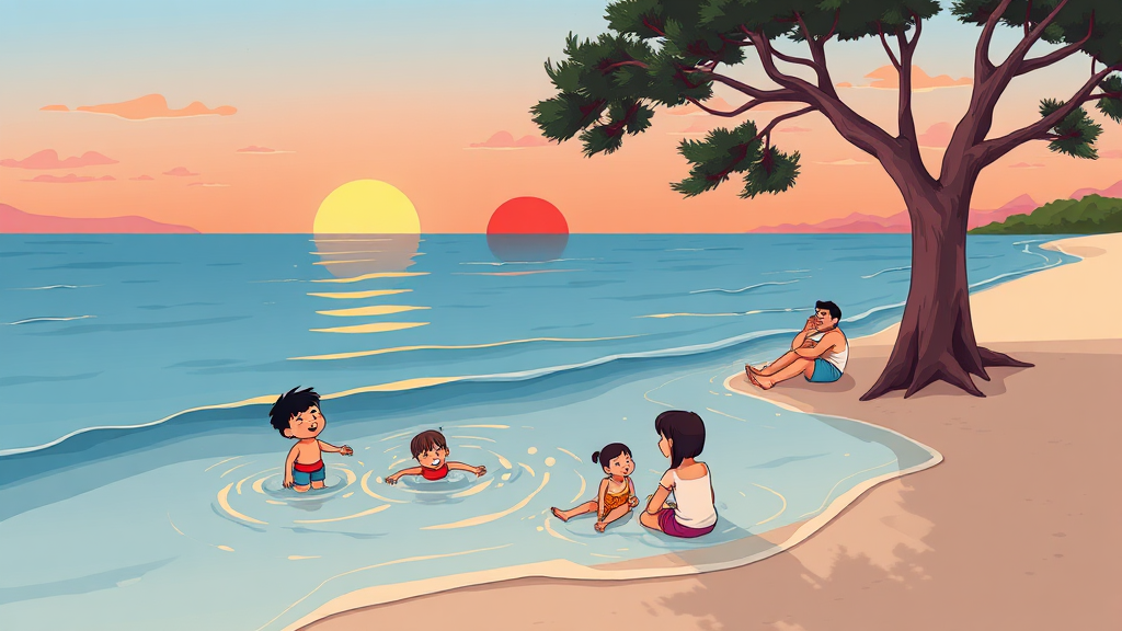 장흥 수문해수욕장 방문 후기 및 추천 정보 (cartoon 스타일)