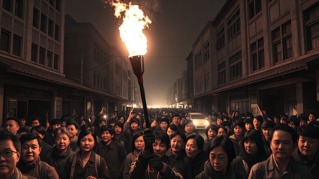 시민군 저항과 기록의 현장 (realistic 스타일)