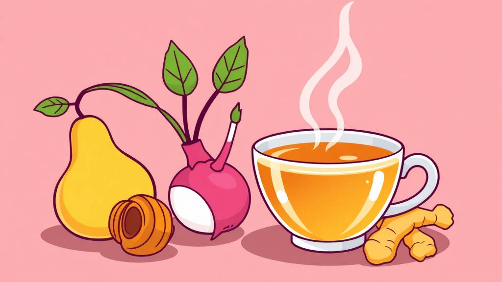 기관지에 좋은 음식 BEST 5 (cartoon 스타일)