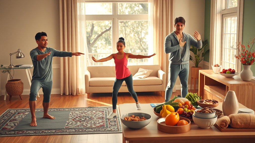 생활 속 관절 관리법 (realistic 스타일)