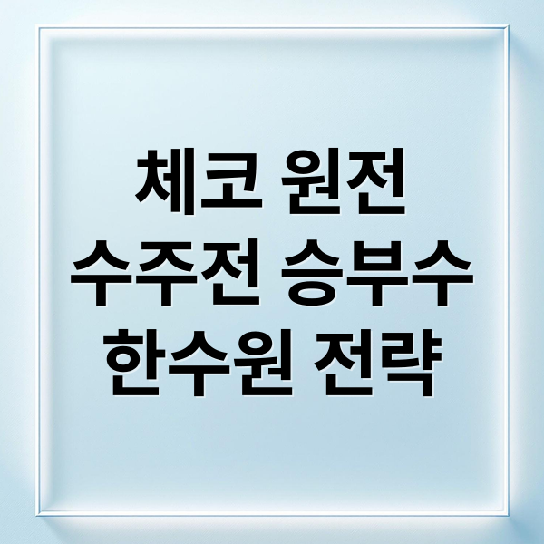 체코 원전
수주전 승부수
한수원 전략 (25년5월1일한수원 체코 원전)