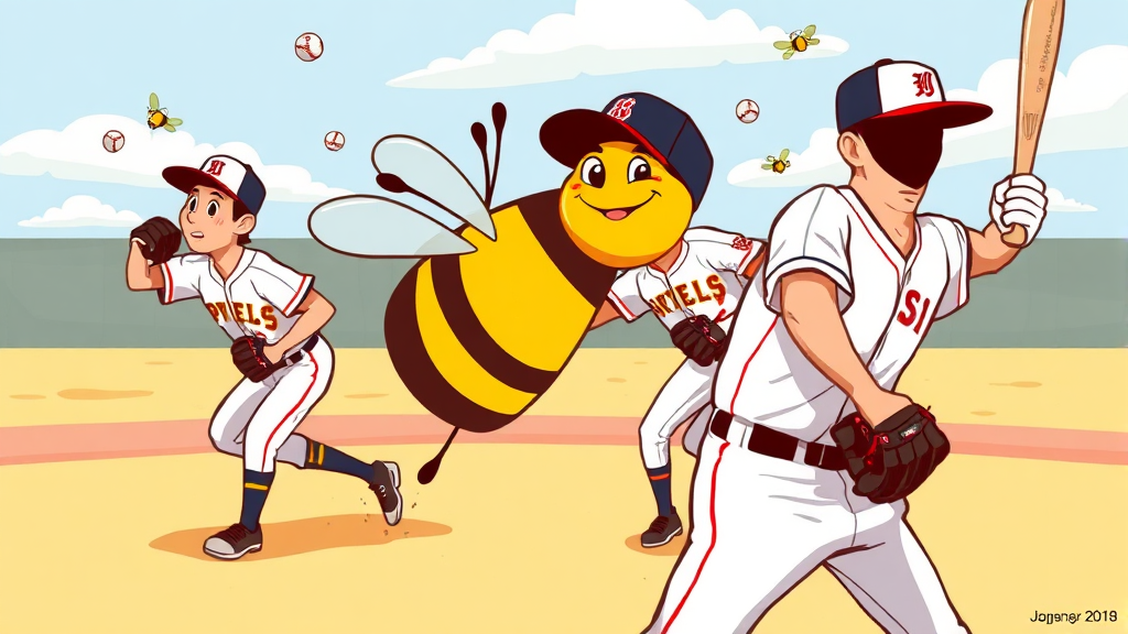 승부를 가를 변수: 마운드 운용과 타선의 집중력 (cartoon 스타일)