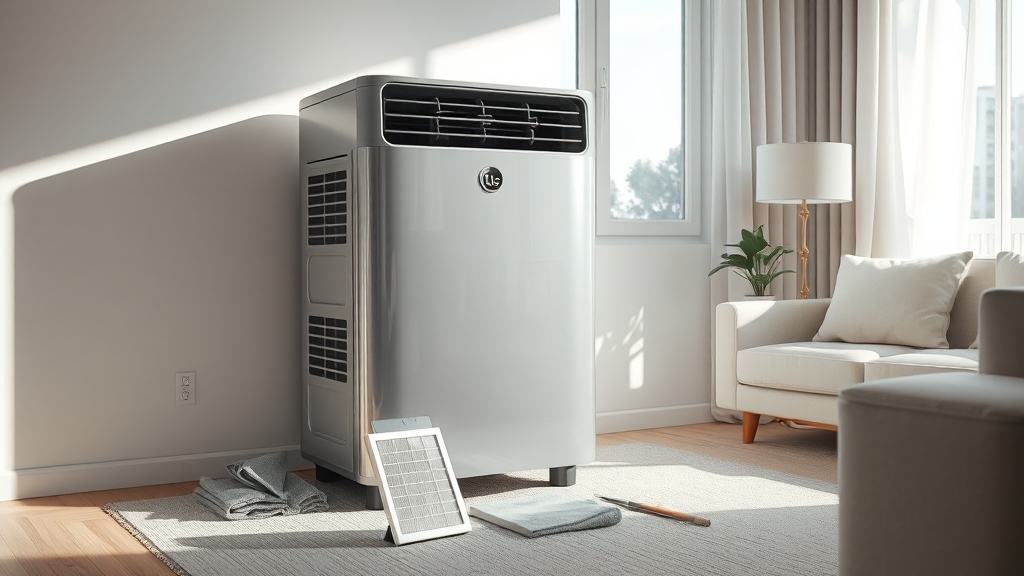 셀프 필터 청소, 어렵지 않아요! (realistic 스타일)