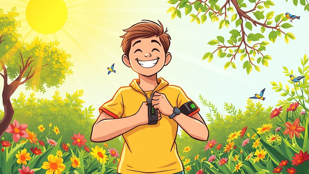 생활 습관 개선 팁: 성공적인 관리 사례 (cartoon 스타일)