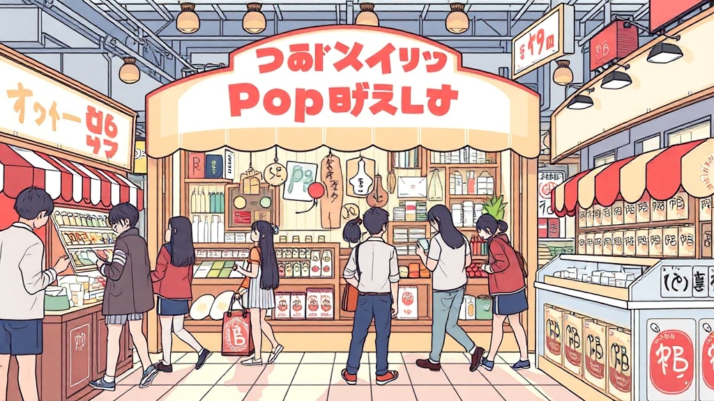 인기 매장 및 팝업스토어 정보 (illustration 스타일)