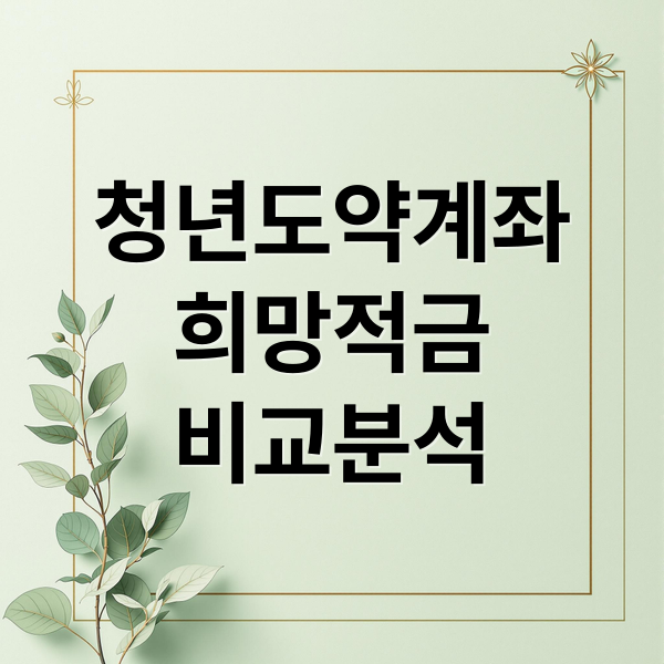 청년도약계좌
희망적금
비교분석 (청년도약계좌 청년희망적금 비교)