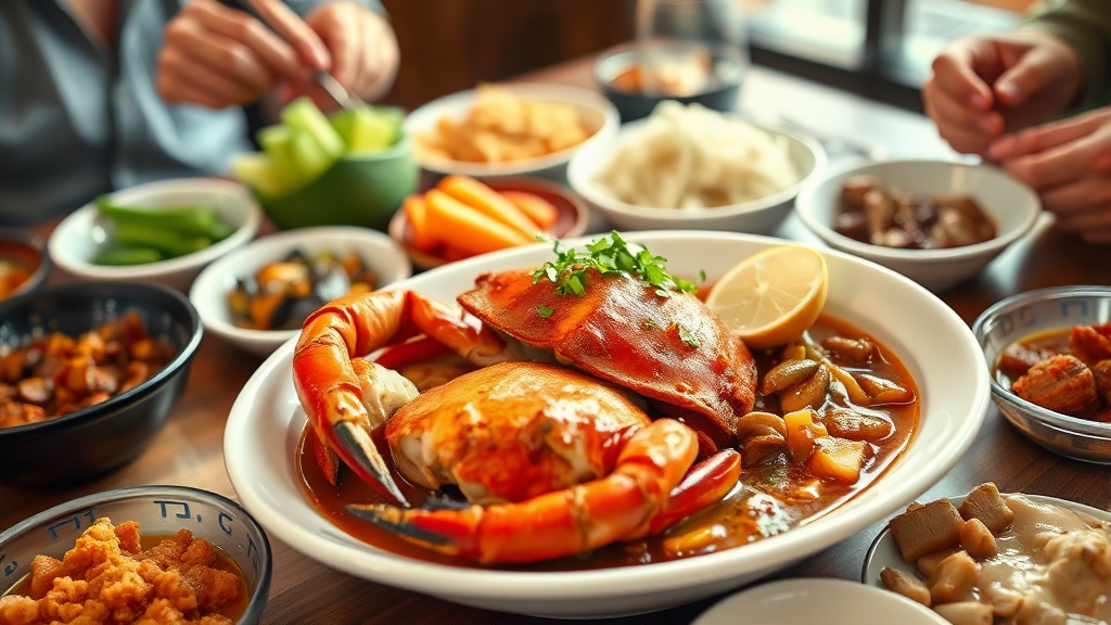 푸짐한 기본 상차림 & 밑반찬 구성 (realistic 스타일)