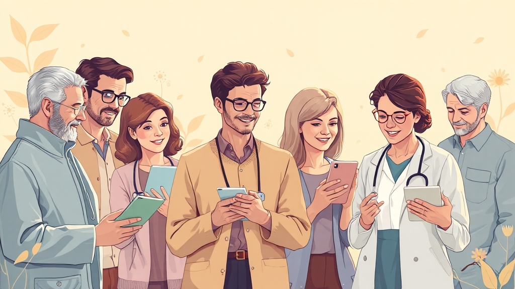 가입 시 고려사항: 연령과 질환 (illustration 스타일)