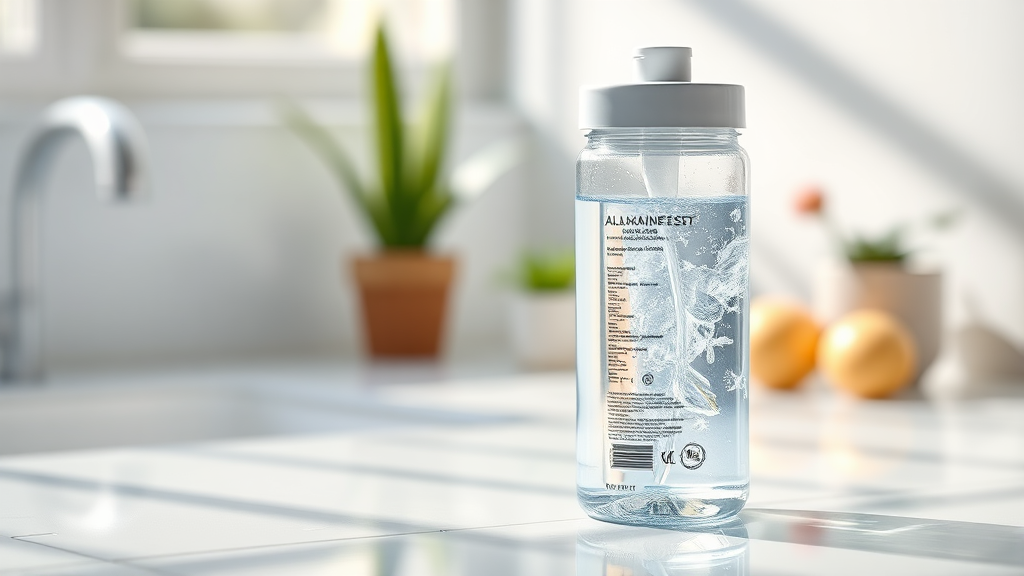 알칼리수 섭취 시 주의사항 (realistic 스타일)