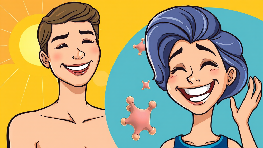 콜라겐 효과: 피부 탄력, 주름 개선, 관절 건강 (cartoon 스타일)