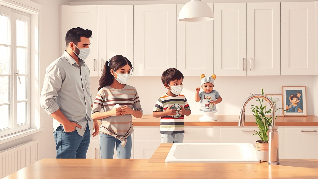 가정 내 재확산 방지 팁 (realistic 스타일)