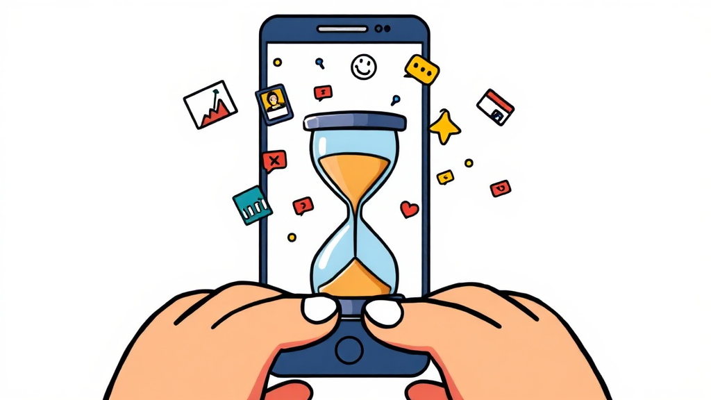 스마트폰 알림 설정 및 관리 (cartoon 스타일)